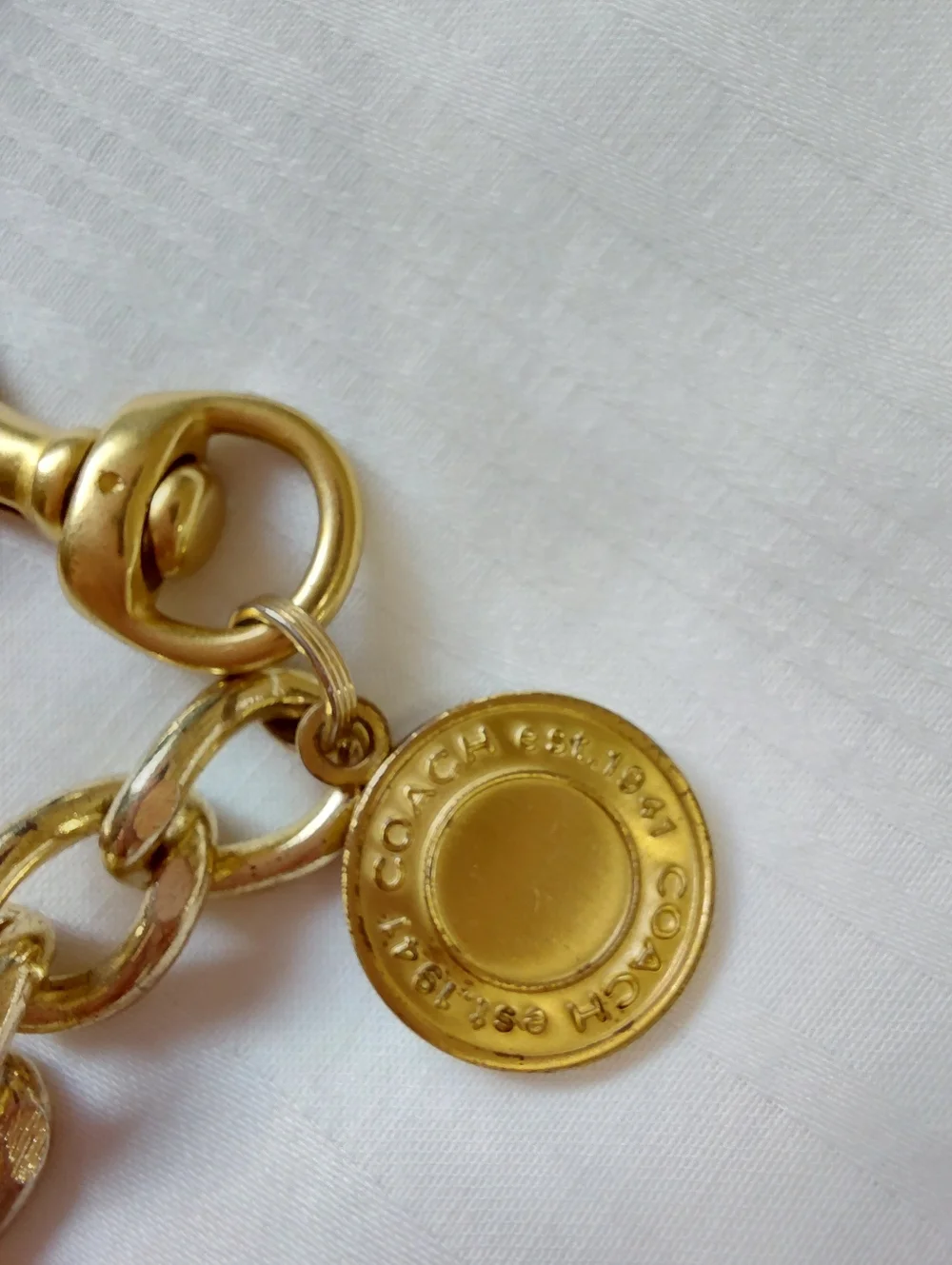 Coach Gold Turn Lock Leather Bracelet - Picture 3 of 6